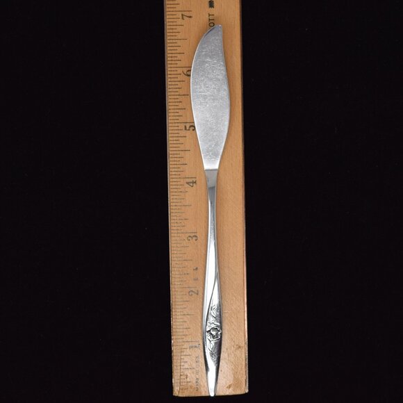 Oneidacraft Deluxe Lasting Rose Pierced Pie Server Master Butter Knife Stainless - Picture 5 of 12